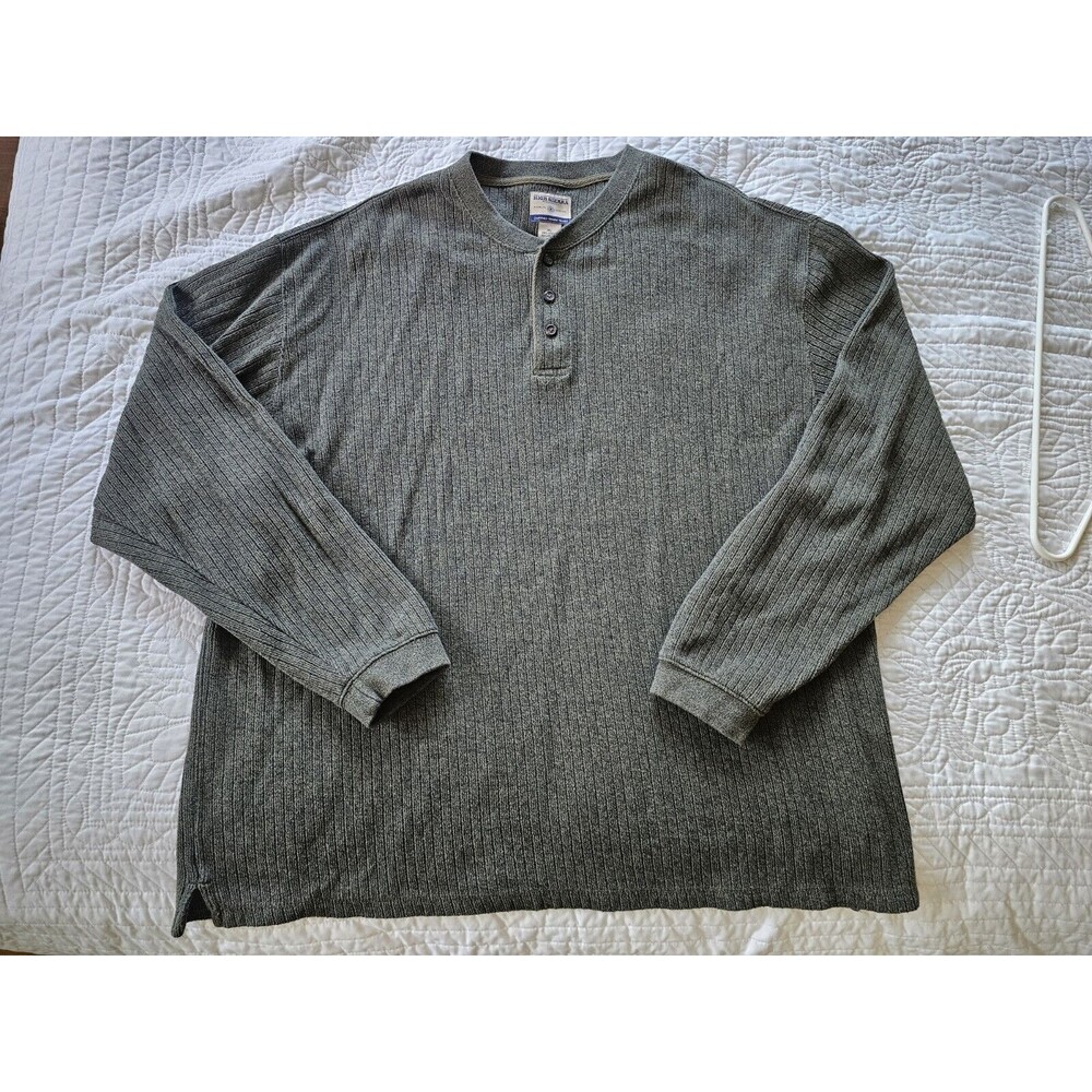 High Sierra Pullover Men's Sweater Medium XL Quarter Button Green Vintage